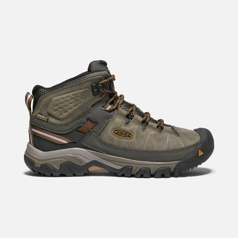 Botas de Seguridad Keen Mexico Verde Oliva/Negros - Hombre Targhee Iii Waterproof Mid Wide - FN63910